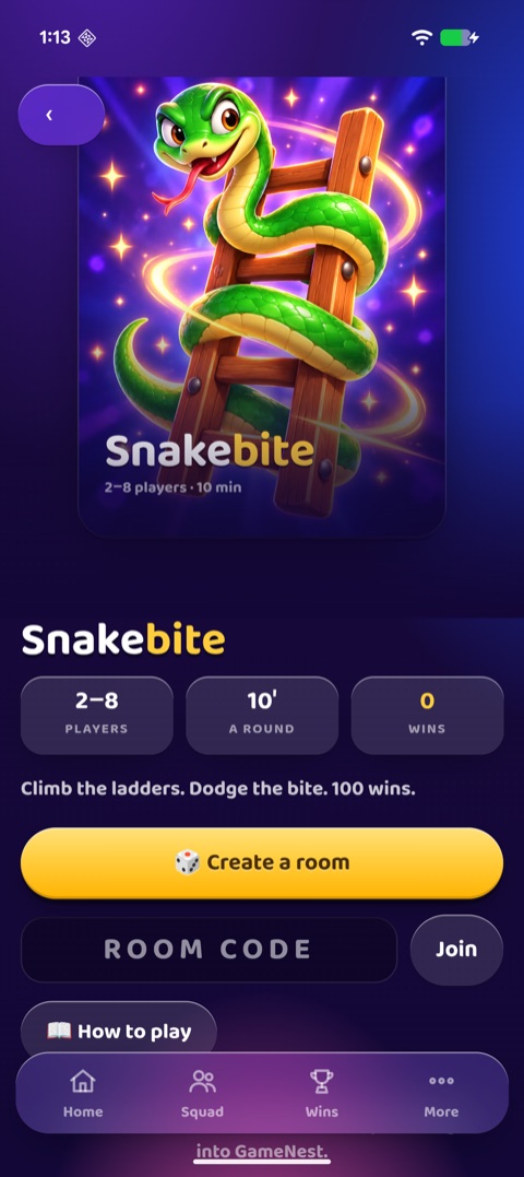 GameNest home on Android